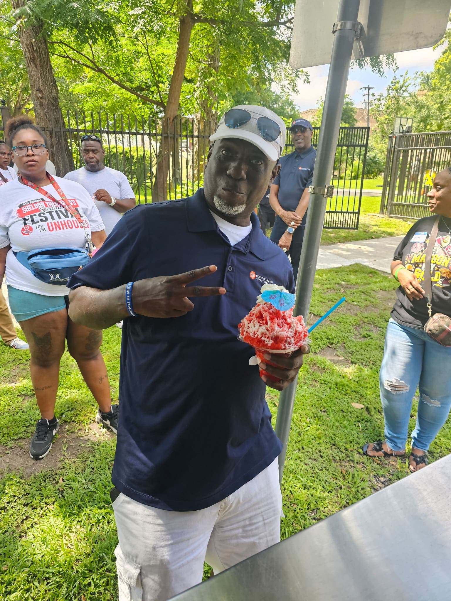 Peace sign red white blue shaved ice — Frostbite Shaved Ice N'More
