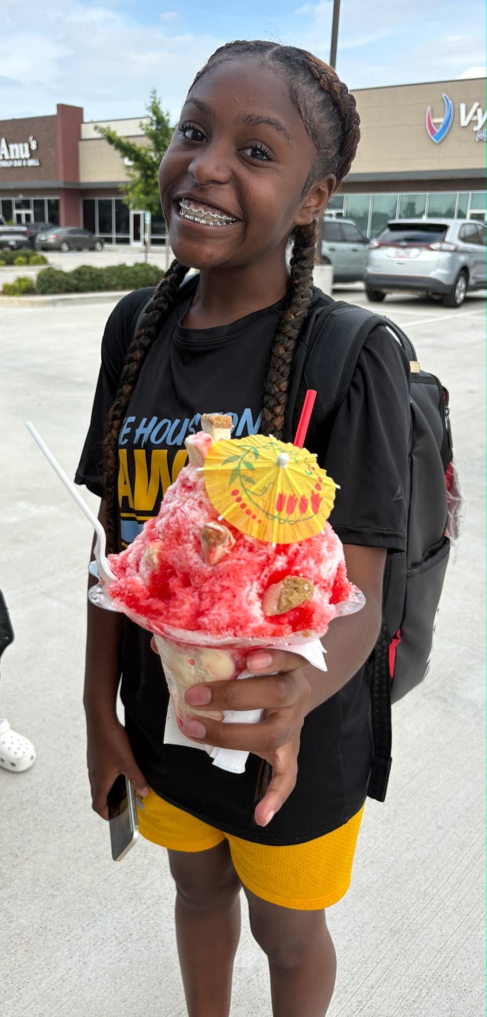 Strawberry shaved ice umbrella — Frostbite Shaved Ice N'More